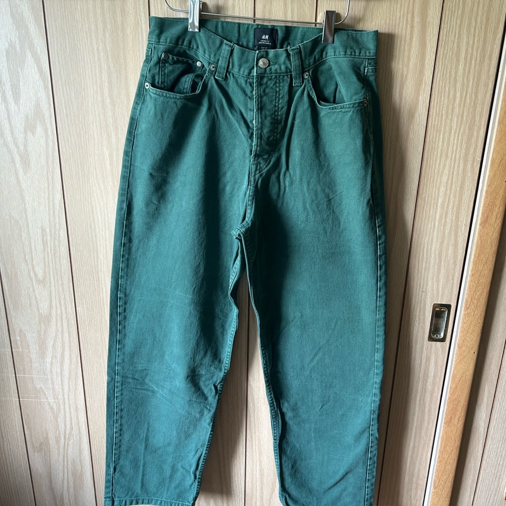 H&M Green Straight Fit Jeans Medium Weight